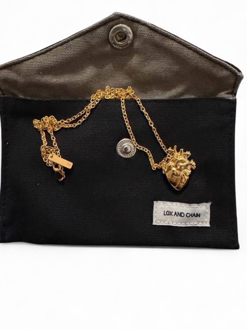 Gold Anatomical Heart Necklace